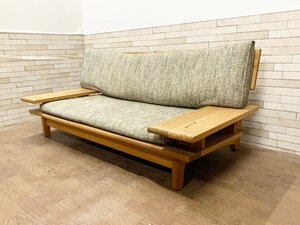 .. industry kitsu exist forest. word 2P sofa 2 seater . bench low type arm sofa wood sofa oak material natural regular price approximately 30 ten thousand jpy (.249