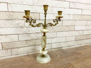 marble candle stand candle holder decoration antique interior miscellaneous goods low sok 3 light type height 36cm