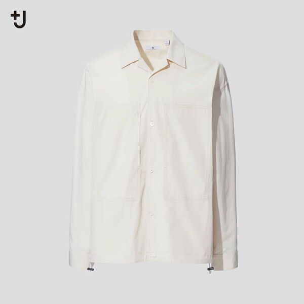 新品 UNIQLO +J スーピマコットン　オーバーサイズシャツ ブルゾン（長袖）　ナチュラル