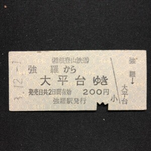 【5060】硬券 強羅から小涌谷ゆき 乗車券 (箱根登山鉄道) 