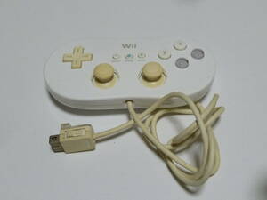 C08【即日発送 送料無料 動作確認済】Wii クラシックコントローラー　純正品　任天堂　シロ　ホワイト　RVL-005