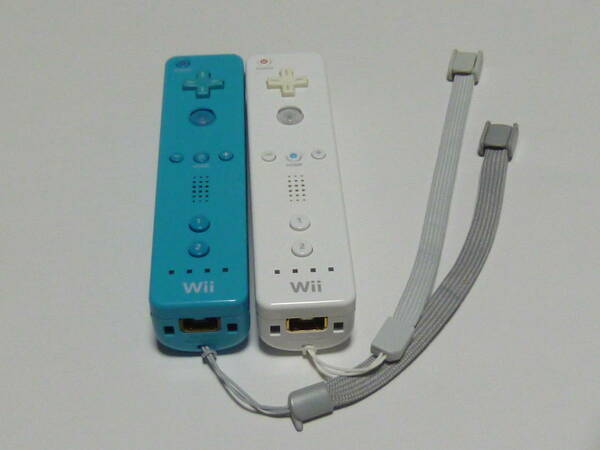 RS09【送料無料 即日発送 動作確認済】Wii リモコン ストラップ 2個セット 任天堂 純正 RVL-003 ホワイト ブルー コントローラー