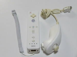 RNS05【送料無料　即日発送 動作確認済】Wii リモコン　ヌンチャク　セット 任天堂 純正 RVL-003 RVL-004 白　ホワイト　コントローラー