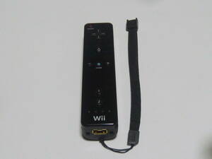 RS063【送料無料 即日発送 動作確認済】Wii リモコン 任天堂 純正 RVL-003 ブラック　ストラップ 黒 コントローラ 周辺機器 コントローラー