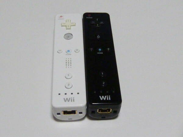 R033【送料無料 即日発送 動作確認済】Wii リモコン 2個セット 任天堂 純正 RVL-003 白 ホワイト 黒ブラック　コントローラ コントローラー