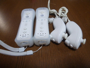 RSJN045【送料無料 動作確認済】Wii リモコン モーションプラス　ジャケット ストラップ　ヌンチャク　ホワイト　白　純正品 2個セット