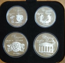送料無料 カナダ モントリオールオリンピック 記念プルーフ銀貨 1976年 記念コイン 5ドル銀貨2枚 10ドル銀貨2枚 プルーフ ケース 説明書_画像1