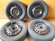 ET5159 鉄ホイール PRACTIVA 155/65R13 4本セット バリ山 4.00B 100 2022年製タイヤ_画像1