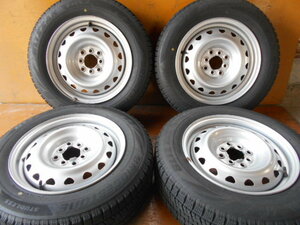 ET5182 鉄ホイール BS ブリザック VRX2 185/65R15 4本セット バリ山 6J 100 114.3 2020年製タイヤ 