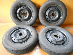 ET5183 TOPY鉄ホイール ファルケン シンセラ SN828 135/80R12 4本セット 溝有 4.00B 100 2020年製タイヤ