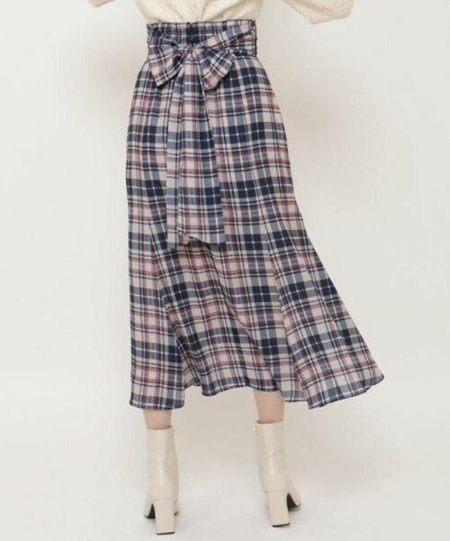 WILLSELECTION オリジナルチェックリボン付マーメイドスカート スカート