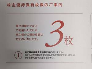 最新　サムティ　株主優待　3枚　　通知のみ