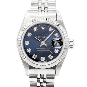 ロレックス ROLEX デイトジャスト 79174G 10Pダイヤ ブルー文字盤 A番 SS/WG レディース腕時計 自動巻き DATEJUST 26mm