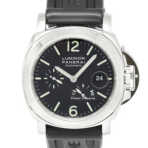 パネライ PANERAI ルミノール パワーリザーブ PAM00090 ブラック文字盤 SS/ラバー 自動巻き メンズ腕時計 44mm 男性 ウォッチ