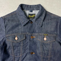 70年代 USA製 Wrangler ラングラー デニムジャケット バットダイ キッズ_画像2