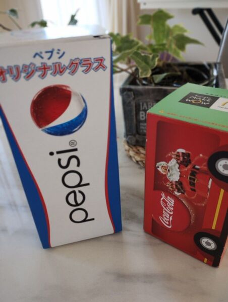 【非売品】マクドナルド×コカ・コーラ40周年記念グラス　プラス　ペプシオリジナルグラス2点セット　