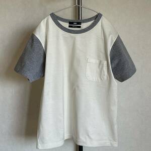 HAREホワイト白グレー カノコ ツートン ツートーンTシャツ綿コットン半袖クルーネックSMALL Sサイズ