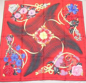 新品未使用 NEW HERMESカレ90【Fleurs de L'Opera オペラの花】エルメススカーフ (Carre/scarf 赤青ピンク）