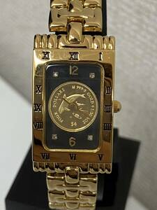 #0486 1/30oz GOLD COIN WATCH 腕時計 999.9 ラッセン イルカ 黒文字盤 動作未確認