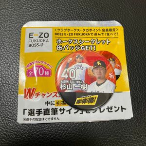 福岡ソフトバンクホークス　シークレット缶バッジ　BOSS E・ZO FUKUOKA 40 杉山一樹投手