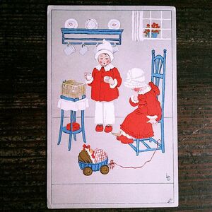 Lia Doring U59◆アンティークポストカード フランス ドイツ ベルギー イタリア イギリス 子供 少女 お人形 イラスト 絵葉書
