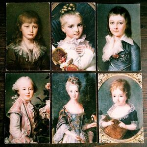肖像画の中の子供たち 6枚セット◆B55 アンティークポストカード 少年 少女 人物 フランス ドイツ ベルギー イタリア ビンテージ 