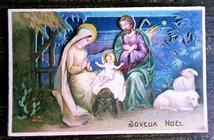 イラスト(4)X51◆アンティークポストカード フランス ドイツ ベルギー イギリス 絵葉書 キリスト ノエル ニューイヤー クリスマス _画像1