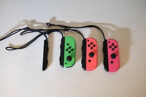 ◎ Nintendo Switch Joy-Con 3台まとめて 任天堂 ニンテンドースイッチ ジョイコン ネオンレッドネオンピンクネオングリーンコントローラー