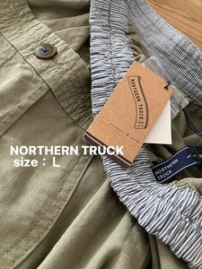 未使用・タグ付き　NORTHERN TRUCK ノーザントラック　大きめポケット付きワークスカート　サイズＬ　後ゴム　ラクチン　