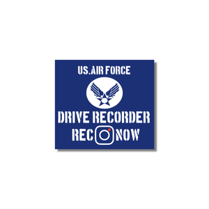 DRIVE RECORDER NOW ON REC/ドライブレコーダー レック ナウ マグネットステッカー★世田谷ベース(旧米空軍タイプ)青