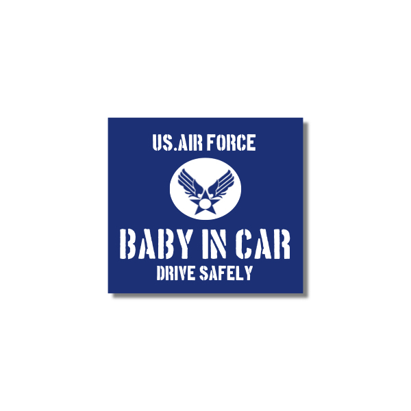 BABY IN CAR/ベビーインカーマグネットステッカー★世田谷ベース(旧米空軍タイプ)青