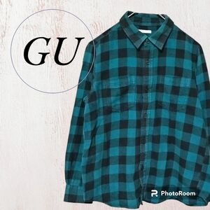 【最終値下げ】【3月春セール】GU　ジーユー　 ネルシャツ　 チェック柄　 長袖シャツ　 チェック　キッズ　　外遊び　130