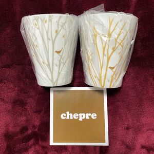 未使用 chepre ペアカップ 金 白金 (プラチナ) 絵付け