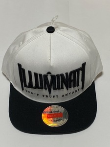 秘密結社 イルミナティ Illuminati フリーメイソン 風 デザイン Cap キャップ 帽子 ホワイト/ブラック 展示未使用品