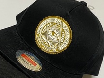 秘密結社 イルミナティ Illuminati フリーメイソン 風 デザイン Cap キャップ 帽子 ブラック 展示未使用品_画像2