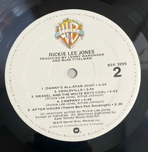 LP■Rickie Lee Jones★リッキー・リー・ジョーンズ「浪漫」79年デビュー・アルバム、今聴いても色褪せないAOR・ロック名盤。_画像7