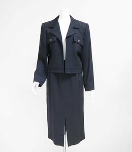 ★90s YVES SAINT LAURENT ◆ セットアップ スーツ ネイビー Mサイズ ジャケット ロングスカート ヴィンテージ イブサンローラン ◆BT16