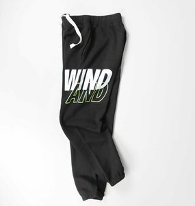 美品* WIND AND SEA ◆ ロゴプリント スウェット パンツ Mサイズ 黒 スウェット ウィンダンシー ◆28/G021