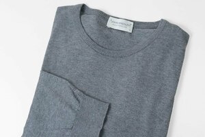 JOHN SMEDLEY ◆ シーアイランド コットン クルーネック セーター グレー Sサイズ 長袖 ニット ジョンスメドレー ◆3/ZZ2