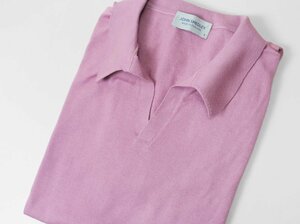 JOHN SMEDLEY ◆ スキッパー ニット ポロシャツ Sサイズ ピンク *シーアイランドコットン セーター カットソー ジョンスメドレー ◆ZZ2