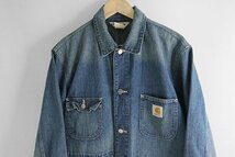 ★90s Carhartt ◆ デニム カバーオール インディゴ Lサイズ ジャケット ヴィンテージ カーハート ◆BT14_画像3