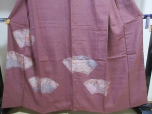 Art hand Auction 27422 Homongi lined kimono♪One crest! Tsumugi fabric! Dyed pattern! Embroidery! Hand-painted! Length 162! Sleeve length 63! In good condition♪, Women's kimono, kimono, Visiting dress, Ready-made