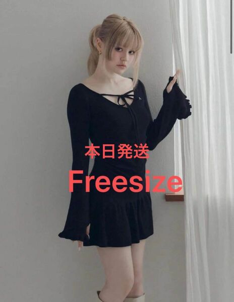 新品未使用】 andmary Fleur knit mini dress