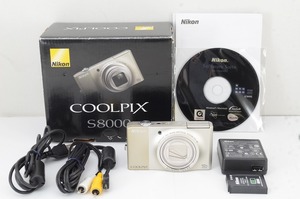 【適格請求書発行】Nikon ニコン COOLPIX S8000 コンパクトデジタルカメラ シャンパンシルバー 元箱付【アルプスカメラ】240205n