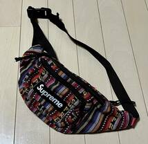 【 中古 美品 】Supreme Woven Stripe Waist Bag シュプリーム ウエストバック マルチカラー 20SS 国内正規品 送料無料_画像1