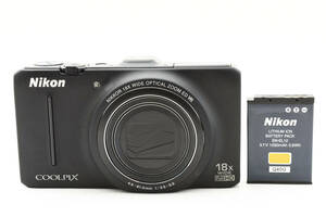 ★実用品★Nikon ニコン COOLPIX S9300 クールピクス ブラック コンデジ　コンパクトデジタルカメラ　#287