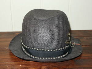  не использовался HTC × NewYorkHat заклепки соломинка шляпа / шляпа шляпа H чай si-Hollywood Trading Company New York Hat 