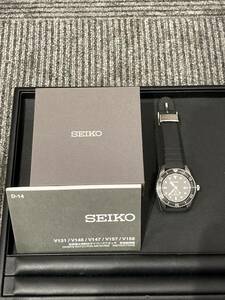 #252 稼動品 SEIKO PROSPEX V147-0CS0 SBDN019 ソーラー200m ダイバーズウォッチ メンズ腕時計黒 ブラック 現状品