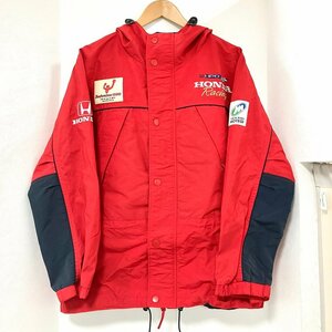 A) HONDA ホンダ DANBIRD/オンワード樫山 レーシング ナイロン フーディ ジャケット/アウター レッド系 背面ワッペン 中古 USED