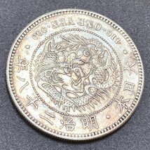 *rm) 大日本 新一圓銀貨 小型 1円 竜 明治28年 菊紋 重量：約 26.9g 硬貨 古銭 コレクション ※経年保管品 ゆうパケット 300円 ⑦_画像2